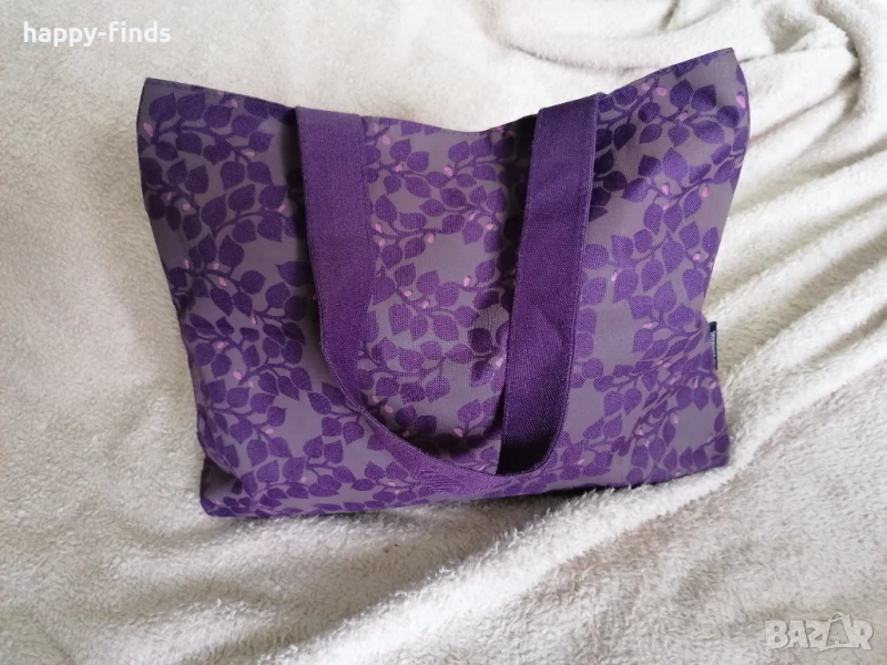 Елегантна дамска чанта от промазан текстил, снимка 1