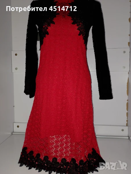 Маркова бутикова рокля с брюкселска дантела,уникат, снимка 1