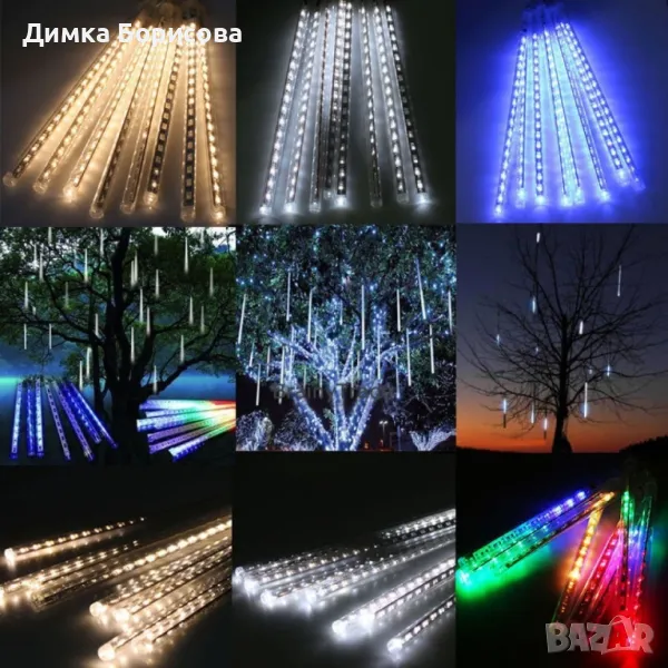 Коледни Led висулки падащ сняг, снимка 1