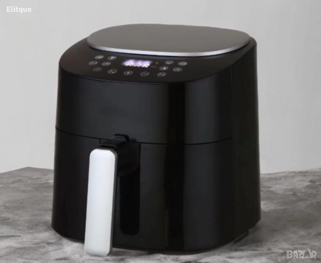 Фритюрник, 1300W, 4.2л., горещ въздух, таймер, до 200°C, Черен/Бял, снимка 1