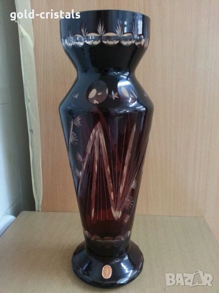 кристална ваза цветен червен кристал , снимка 1