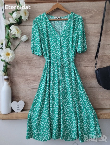 Зелена рокля н цветя HAMPTON REPUBLIC , снимка 1