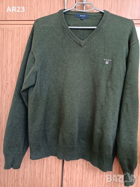 Gant мъжки пуловер размер L зелен , снимка 1