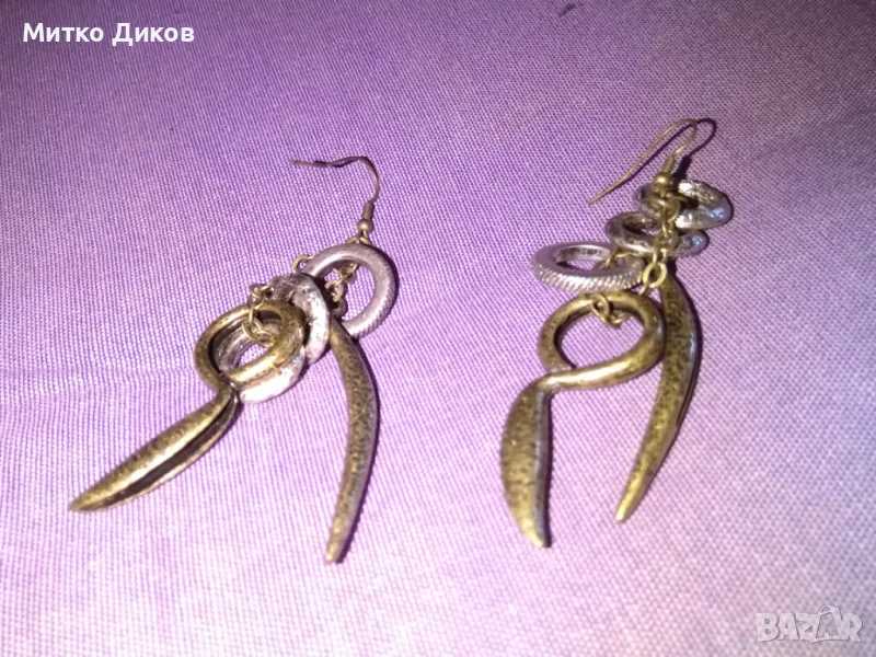 Обеци тип рокерски метални нови, снимка 1