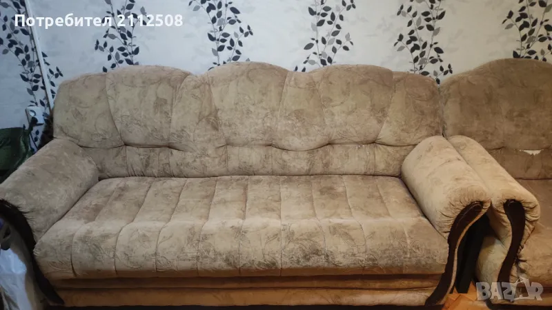 Разтегателен Диван с Фотьойли , снимка 1