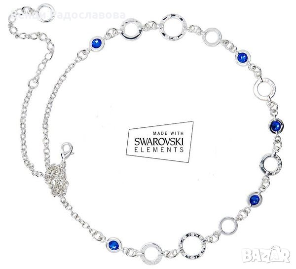 Дизайнерско колие La Sthlm със сини камъни Swarovski, ново!, снимка 1