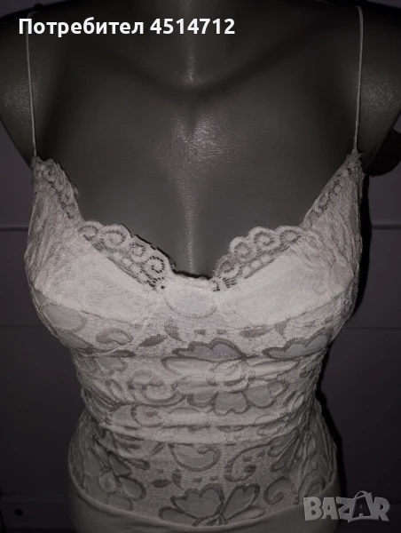 Марково бутиково боди с брюкселска ластична дантела и ест.  памук, снимка 1