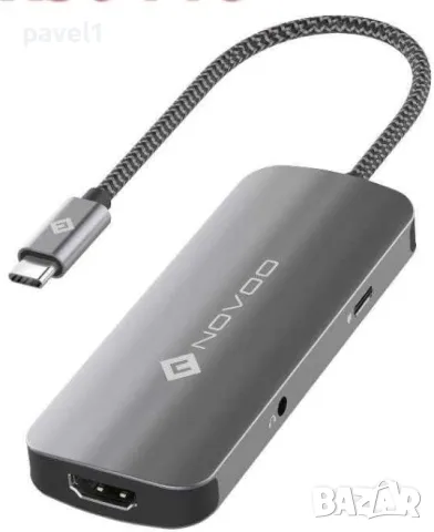 НОВ ЗАПЕЧАТАН НЕОТВАРЯН NOVOO 6 в 1 USB C хъб с USB C 3.2 10Gbps, 4K HDMI, 2 USB-A, 3.5 мм аудио..., снимка 6 - Други - 49133311