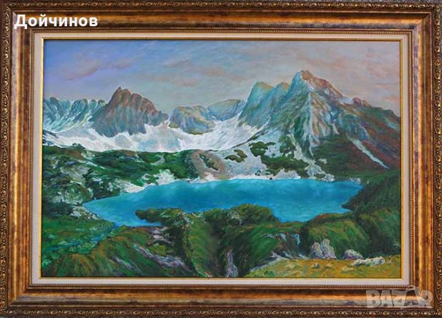 "Синаница по залез" - Пирин планина, маслени бои, платно