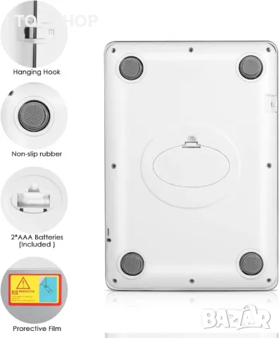 Акумулаторна кухненска везна 15 кг Лед с иноксово покритие, снимка 3 - Електронни везни - 49132738