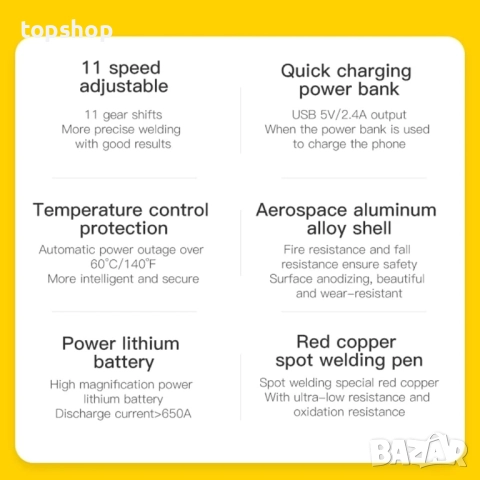 Нов, тестван Pluuttiem CP01 Преносим апарат за точково заваряване на батерии Комплект аксесоари..., снимка 4 - Друга електроника - 51636324