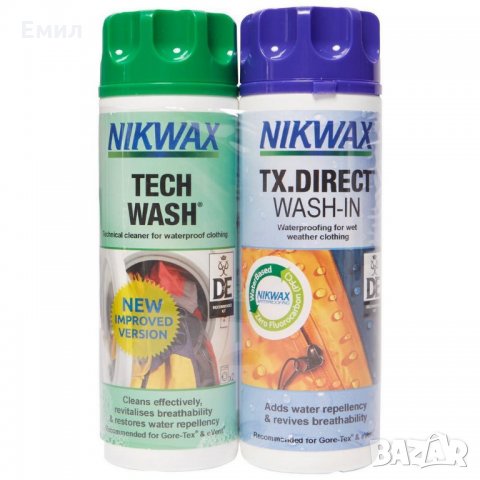 Nikwax Tech Wash & TX Direct 300ml перилен препарат за ски сноуборд туризъм екипировка с мембрана, снимка 1