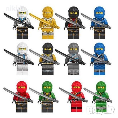 12 фигурки Нинджаго Ninjago за Лего конструктор за игра и украса на торта пластмасови, снимка 1 - Конструктори - 37303852