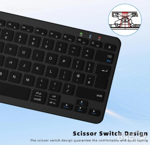 Безжична клавиатура Qulose, акумулаторна мини клавиатура Bluetooth, медийни клавиши, снимка 4 - Клавиатури и мишки - 50583686