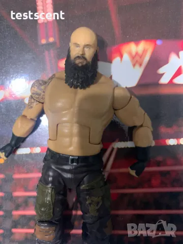 Екшън фигура WWE Braun Strowman Брон Строуман Elite Mattel играчка figure bald, снимка 11 - Колекции - 48386480