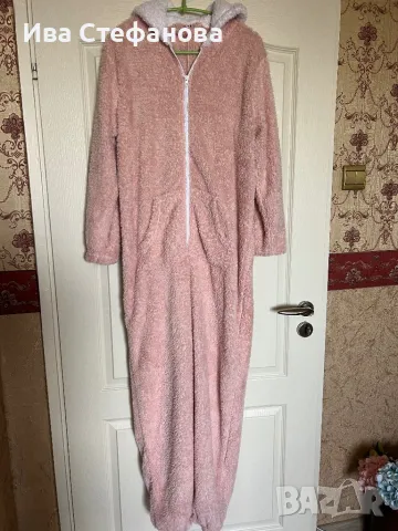 Домашен  ромпър гащеризон бебешко розов полар, снимка 4 - Гащеризони - 48298907