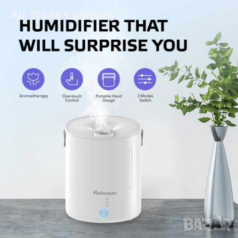 Овлажнител за въздух Rohnson, R-9518, бял, снимка 2 - Овлажнители и пречистватели за въздух - 51723076
