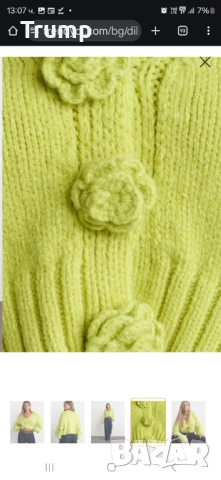 Красива, мека и топла жилетка, 3D цветя, цвят лайм, снимка 2 - Жилетки - 52242069