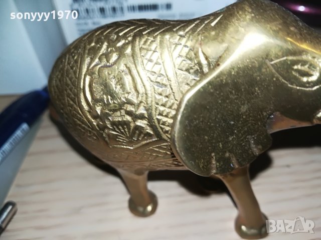 АНТИК-слонче-мед/месинг 10х9х5см, снимка 9 - Колекции - 28845626