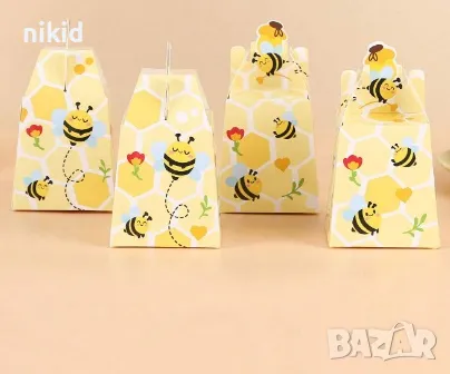 Пчела ПЧЕЛИ килийки картонена кутия кутии за лакомства подарък рожден ден парти картонени кутийки, снимка 2 - Други - 47528517
