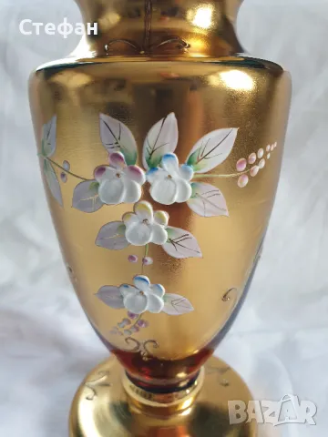 Стъклена ваза Бохемия, снимка 2 - Антикварни и старинни предмети - 50173851