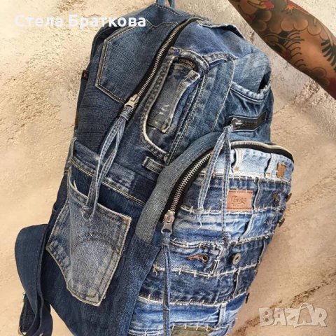 Чанта Раница /Дънкови изделия / Ръчно изработени, снимка 3 - Чанти - 32319064