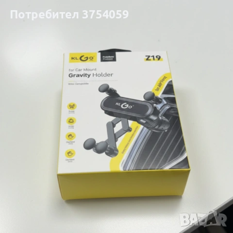 Гравитационна стойка за телефон за кола KLGO Z19 – 360° въртене, монтаж на климатична решетка, снимка 2 - Аксесоари и консумативи - 53081851