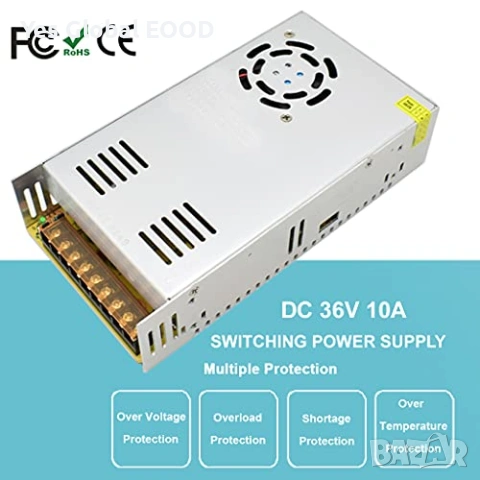 Импулсно захранване 36V 10A 360W за LED ленти, снимка 2 - Друга електроника - 53233811
