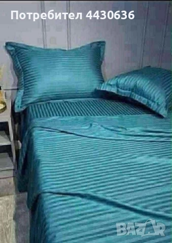 Луксозен спален комплект от памучен сатен – НОВ, снимка 5 - Спално бельо - 52882044