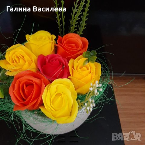 Букет от сапунени рози , снимка 5 - Подаръци за жени - 36791348