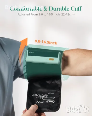Wellue Bluetooth апарат за кръвно налягане за домашна употреба, снимка 5 - Друга електроника - 49638752