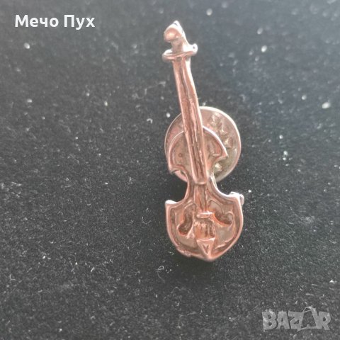 Сребърна брошка Цигулка (7), снимка 1 - Колиета, медальони, синджири - 39998609