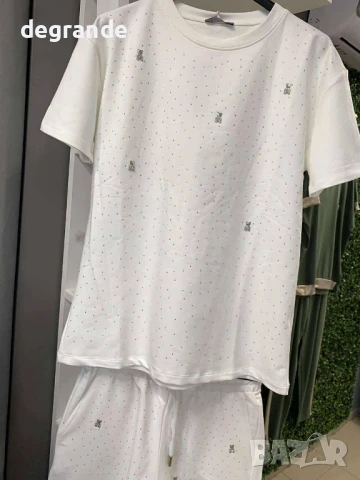 Комплекти с камъчета и мечета в бяло и черно, снимка 2 - Комплекти - 51099247