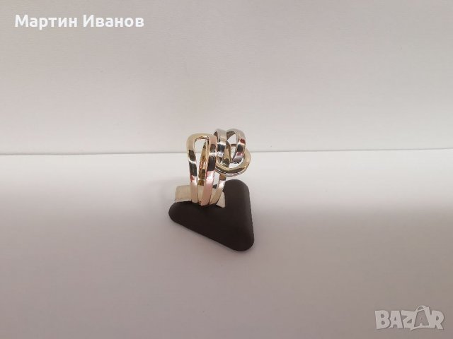 Златен пръстен три цвята злато , снимка 4 - Пръстени - 36987193