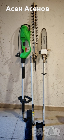 Продавам телескопичен електрически храсторез със чупеща глава и трион (кастрачка) за високи клони