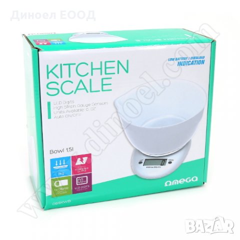 Електронна везна/кантар с купа Omega Kitchen, White 3kg. MAX, снимка 2 - Аксесоари за кухня - 33610638