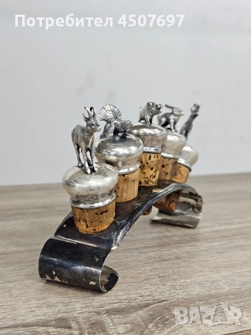 сребърни ловни тапи за вино., снимка 6 - Антикварни и старинни предмети - 53477373