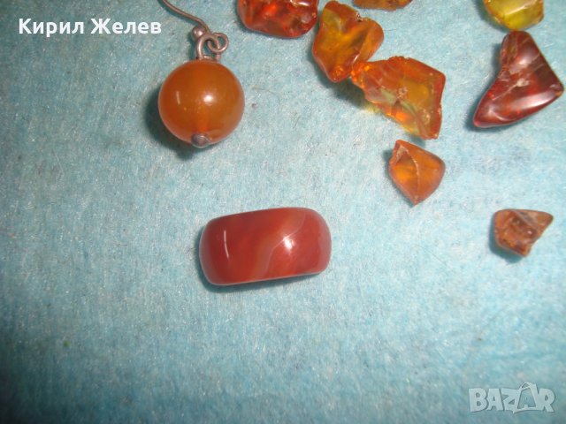 СТАРА СРЕБЪРНА КЕХЛИБАРЕНА ОБЕЦА иЛОТ БАЛТИЙСКИ НАТУРАЛЕН КЕХЛИБАР и1 КАРНЕОЛ ШЛИФОВАНО КАМЪЧЕ 23568, снимка 13 - Антикварни и старинни предмети - 35646444