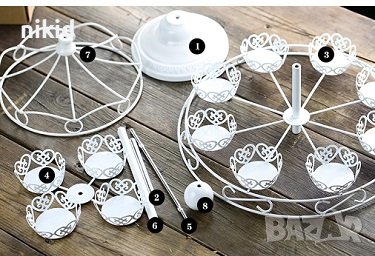 метална стойка поставка сърцевидни кошнички Карусел за 12 бр мъфини мъфина къпкейк кексчета, снимка 3 - Аксесоари за кухня - 37636254