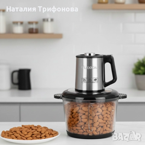 Електрически чопър Lexical LCH-1970 с неръждаем корпус и стъклена купа, снимка 3 - Чопъри и пасатори - 52884639