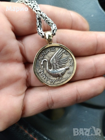 продавам тетрадрахма на клазоменай Йония с 3гр. златен обков., снимка 2 - Пръстени - 53483934