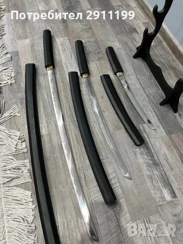 Японски меч, комплект от три броя, снимка 6 - Антикварни и старинни предмети - 49595372