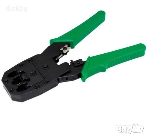 Нови клещи за кримпване на букси RJ45 за интернет и RJ11 за телефон + ножче , снимка 2 - Клещи - 25090870