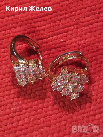 ПРЕКРАСНИ ПОЗЛАТЕНИ РЕТРО ОБЕЦИ с ИСКРЯЩИ ФАСЕТИРАНИ МИНИАТЮРНИ ЦИРКОНИ 47497, снимка 10 - Обеци - 47031333