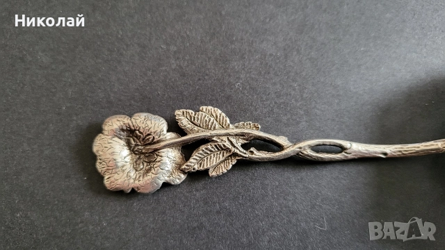 Елегантна сребърна шпатула с красив дизайн , снимка 6 - Антикварни и старинни предмети - 52997148