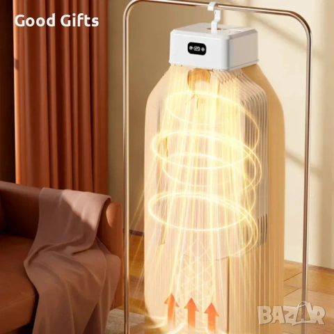 Интелигентна Електрическа Сушилня за Дрехи (500W) – Бързо Изсушаване и Нежна Грижа, снимка 6 - Сушилни - 53280685
