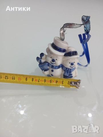 Стара порцеланова коледна играчка с печат, снимка 11 - Декорация за дома - 52661682