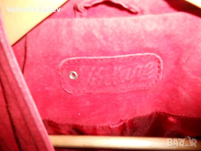 VINTIGE -дамско рокерско яке .велур-червен