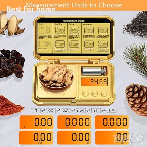 Цифрова ,мини ,високопрецизна златна  везна  ‎GRAM PRES, снимка 4 - Други инструменти - 49976671