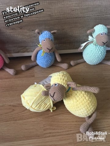 Плетени играчки овчички, снимка 3 - Плюшени играчки - 27627095